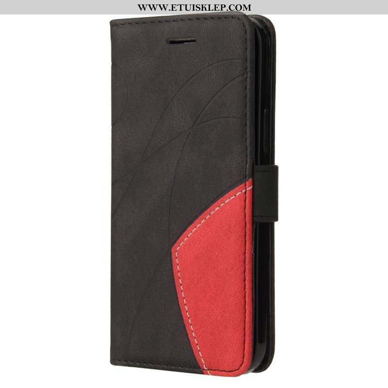 Etui Folio do Samsung Galaxy S23 Ultra 5G z Łańcuch Dwukolorowy Pasek
